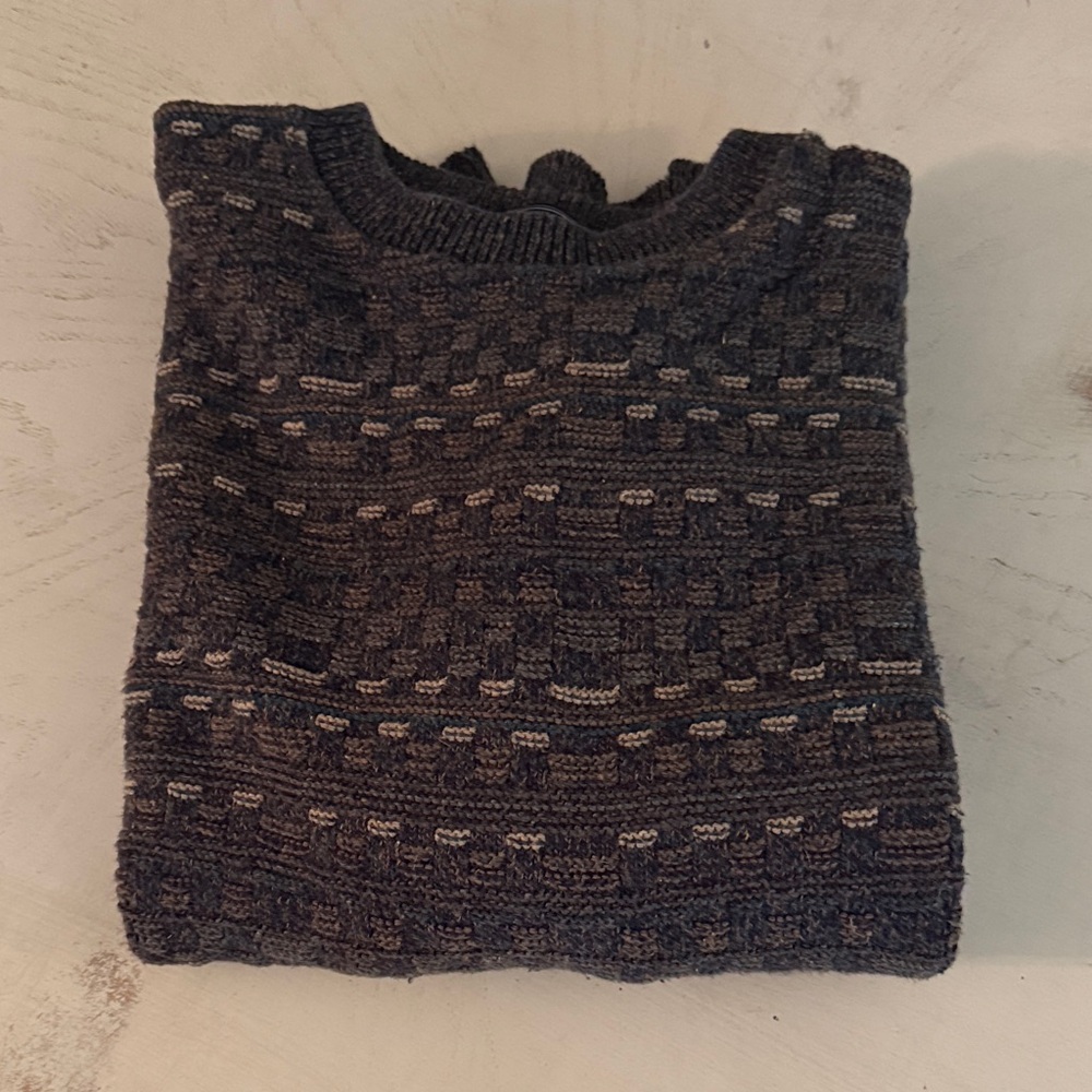 Vintage 90’s Men's XL Grandpacore retro chunky knit textured sweater old money